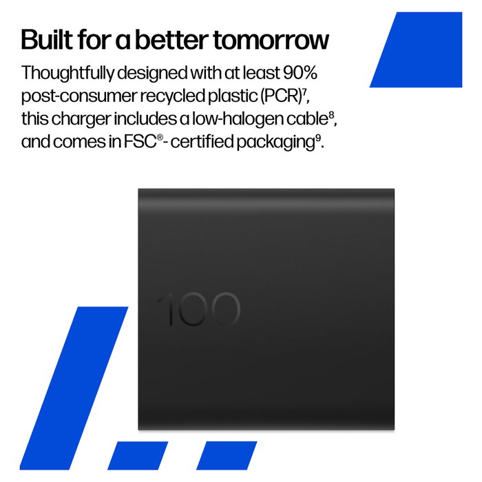 HP Cargador de pared GaN USB-C 100W Negro
