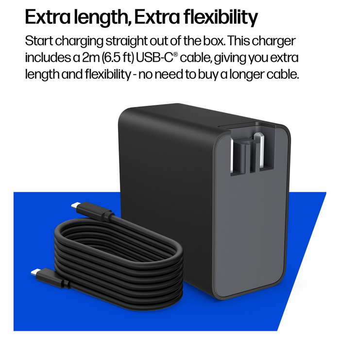 HP Cargador de pared GaN USB-C 100W Negro