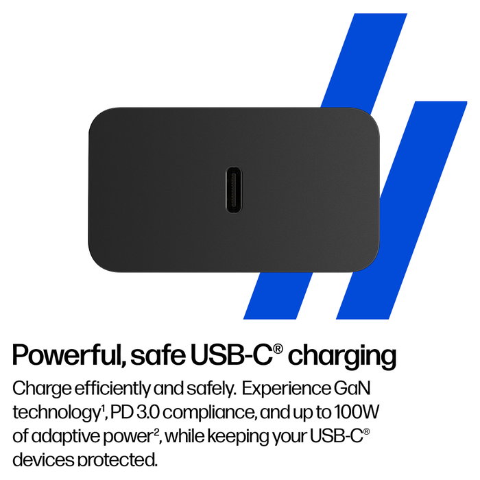 HP Cargador de pared GaN USB-C 100W Negro