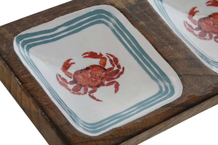 DKD Home Decor Cangrejos 25 Vaciabolsillos Mediterraneo Multicolor 11 x 2.5 x 11 cm (4 Unidades)