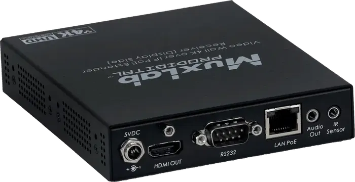 MUXLAB Receptor HDMI 4K sobre IP, 100m, Compatible con PoE, JPG 2000, Latencia 33ms MUXLAB Receptor HDMI 4K sobre IP, 100m, Compatible con PoE, JPG 2000, Latencia 33ms