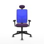 PIQUERAS Y CRESPO Silla de oficina Motilla con mecanismo Sincro, Brazos 3D y Cabecero Fijo, Morado/Azul