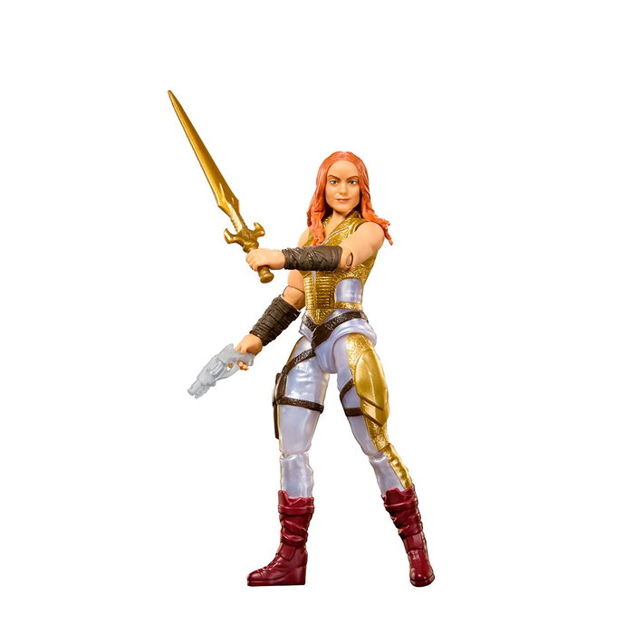 Mattel Figura de Acción Masters of the Universe Teela Jkh90, 13.97 cm con Espada y Pistola, Articulada, Basada en la Película 2026 con Camila Mendes, Juguete para Niños +4 Años