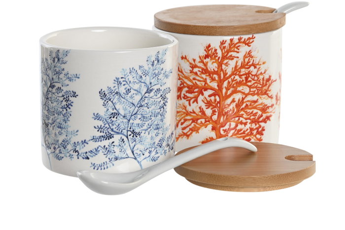 DKD Home Decor Azucarero Coral 22 de Dolomita, 175ml DKD Home Decor Azucarero Coral 22 de Dolomita, 175ml