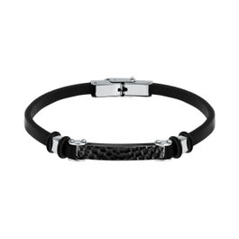 Sector Pulsera de Cuero Sintético Negro SZV114 21cm