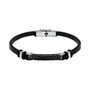 Sector Pulsera de Cuero Sintético Negro SZV114 21cm