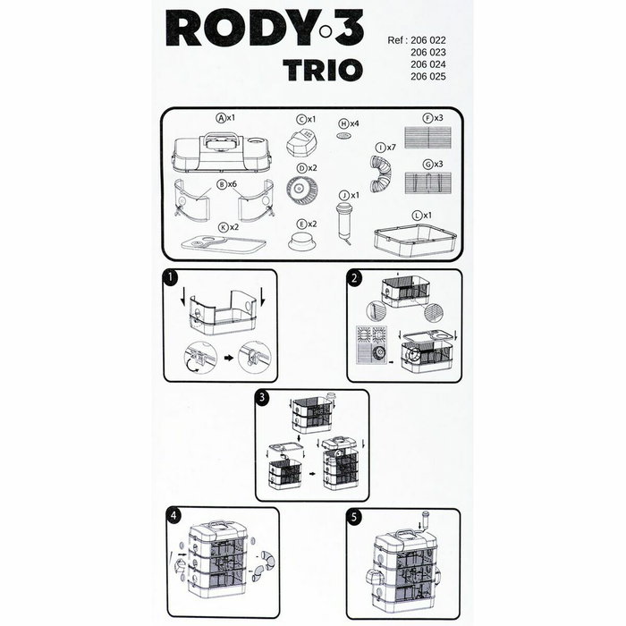 Zolux Jaula Rody3 trio de 3 niveles Blanco Zolux Jaula Rody3 trio de 3 niveles Blanco