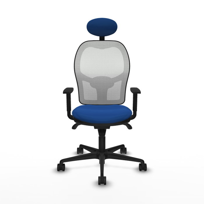 PIQUERAS Y CRESPO Silla de oficina Jorquera con mecanismo Sincro, Azul y Blanco PIQUERAS Y CRESPO Silla de oficina Jorquera con mecanismo Sincro, Azul y Blanco