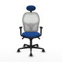 PIQUERAS Y CRESPO Silla de oficina Jorquera con mecanismo Sincro, Azul y Blanco