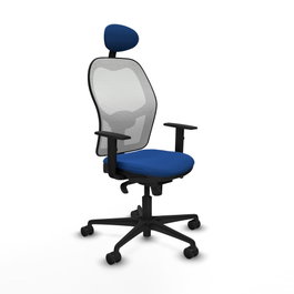 PIQUERAS Y CRESPO Silla de oficina Jorquera con mecanismo Sincro, Azul y Blanco