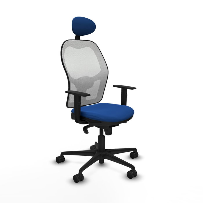 PIQUERAS Y CRESPO Silla de oficina Jorquera con mecanismo Sincro, Azul y Blanco PIQUERAS Y CRESPO Silla de oficina Jorquera con mecanismo Sincro, Azul y Blanco