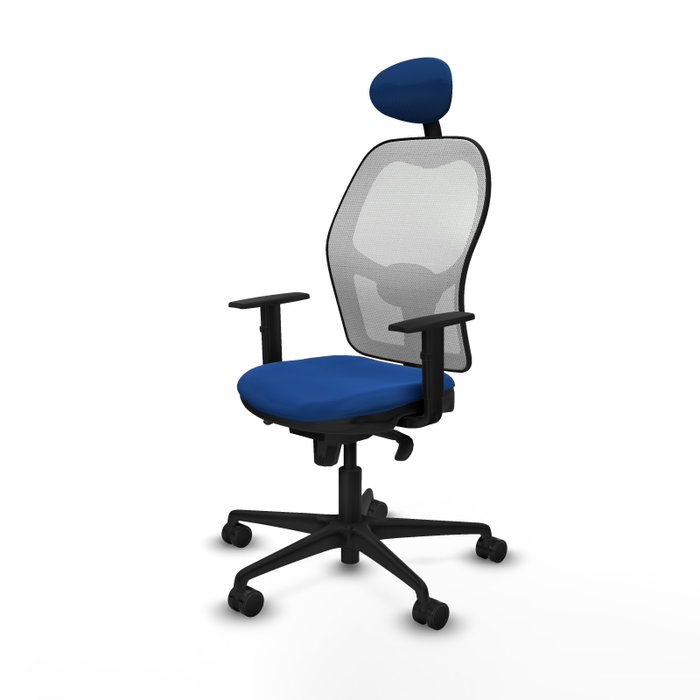 PIQUERAS Y CRESPO Silla de oficina Jorquera con mecanismo Sincro, Azul y Blanco PIQUERAS Y CRESPO Silla de oficina Jorquera con mecanismo Sincro, Azul y Blanco
