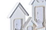 DKD Home Decor Perchero de Pared de Madera y Cristal Casitas Azul y Blanco