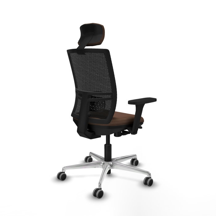 PIQUERAS Y CRESPO Silla de oficina Yunquera con mecanismo Sincro/Traslack, Tela Marrón oscuro y Malla Negro PIQUERAS Y CRESPO Silla de oficina Yunquera con mecanismo Sincro/Traslack, Tela Marrón oscuro y Malla Negro