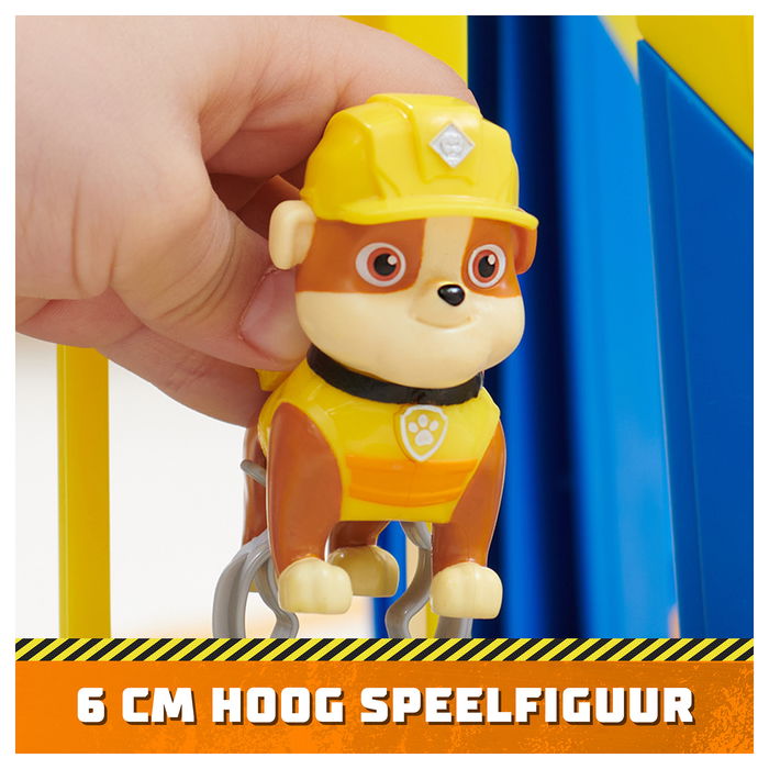Spin Master Rubble & Crew Baupfoten Hof - Juego de Construcción con Grúa, Excavadora, Figura Rubble y Kinetic Sand - Juguete Patrulla Canina para Niños 3+ Años, Multicolor, 6067494