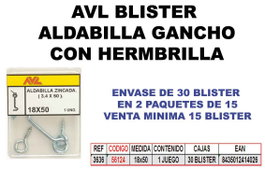 Aldabilla de Gancho y Hembrilla Zincada 3636 en Blíster