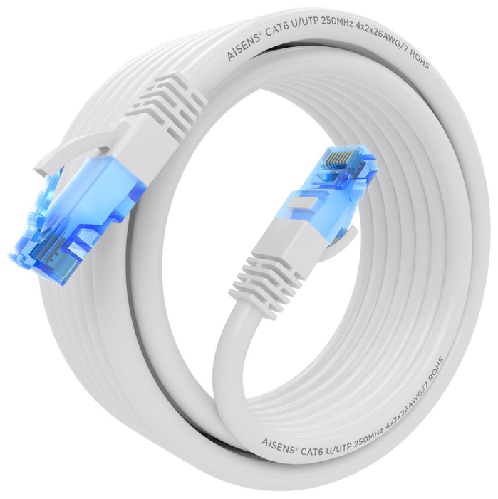 Aisens Cable de Red Latiguillo RJ45 Cat.6 UTP AWG26 CCA, Blanco, 5m Aisens Cable de Red Latiguillo RJ45 Cat.6 UTP AWG26 CCA, Blanco, 5m