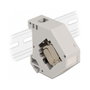 DeLOCK Adaptador de carril DIN con módulo Keystone RJ45 hembra Cat.6A LSA, Gris, metal/plástico, 1 pieza