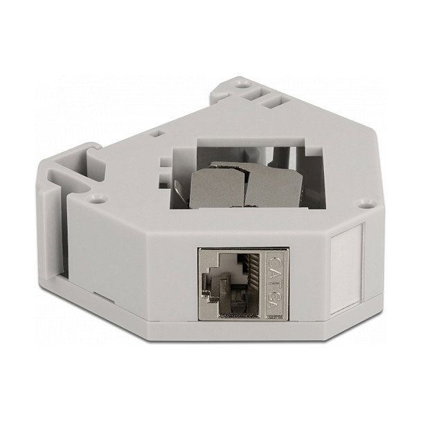 DeLOCK Adaptador de carril DIN con módulo Keystone RJ45 hembra Cat.6A LSA, Gris, metal/plástico, 1 pieza DeLOCK Adaptador de carril DIN con módulo Keystone RJ45 hembra Cat.6A LSA, Gris, metal/plástico, 1 pieza