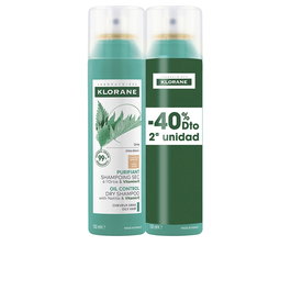 Klorane Champú Seco Seborregulador para Cabellos Castaño/Moreno - Pack 2 x 150 ml