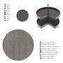 Emuca Juego de bandejas giratorias Harmony 3/4, Módulo ancho 800mm, Altura regulable, Acero y Madera, Gris antracita