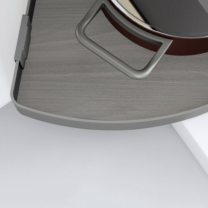 Emuca Juego de bandejas giratorias Harmony 3/4, Módulo ancho 800mm, Altura regulable, Acero y Madera, Gris antracita