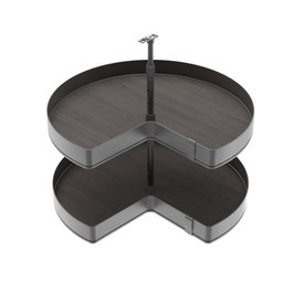 Emuca Juego de bandejas giratorias Harmony 3/4, Módulo ancho 800mm, Altura regulable, Acero y Madera, Gris antracita