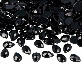 Innspiro Gemas decorativas acrílicas gota negro opaco 10x14mm (1000u. aprox.)