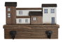 DKD Home Decor Perchero de Pared Casas Paulownia y Metal