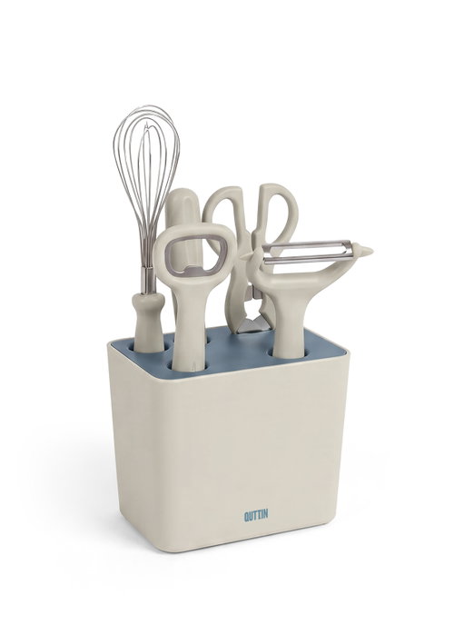 Quttin Set de 5 Utensilios de Cocina con Soporte Quttin Set de 5 Utensilios de Cocina con Soporte