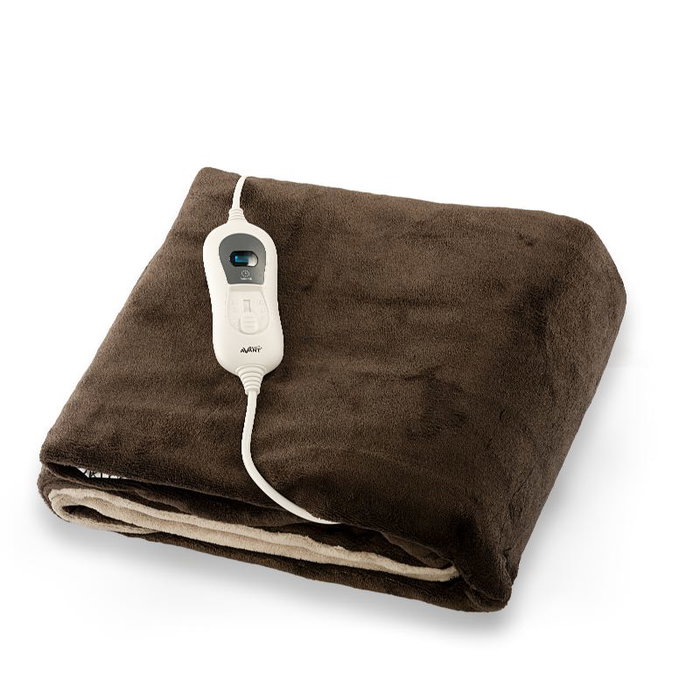AVANT Manta Eléctrica 120W, 160 cm x 120 cm, Color Marrón Beige, 3 Niveles de Temperatura, Manta Calefactora