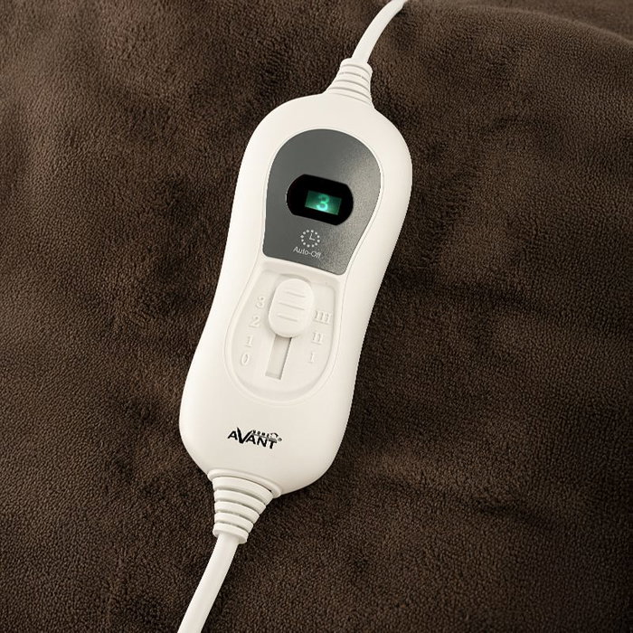 AVANT Manta Eléctrica 120W, 160 cm x 120 cm, Color Marrón Beige, 3 Niveles de Temperatura, Manta Calefactora
