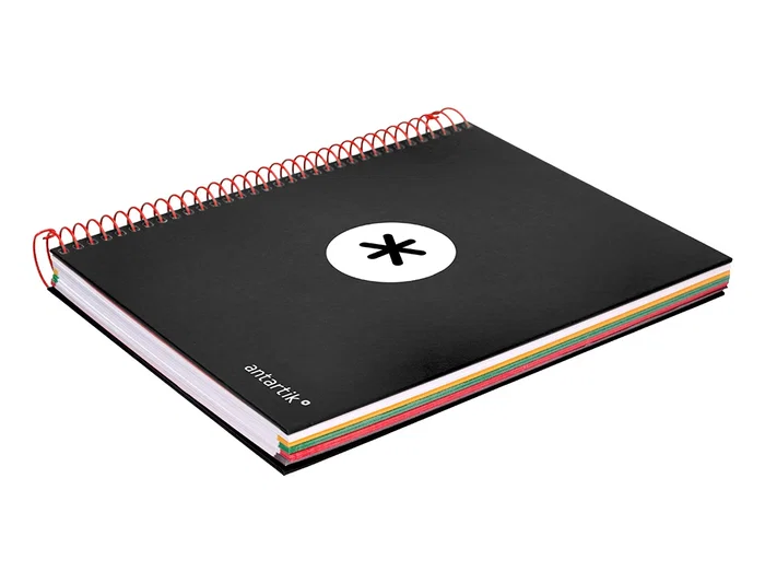 Antartik Cuaderno Espiral A5 Micro Tapa Forrada 120 Hojas 90g Liso Negro con Bandas