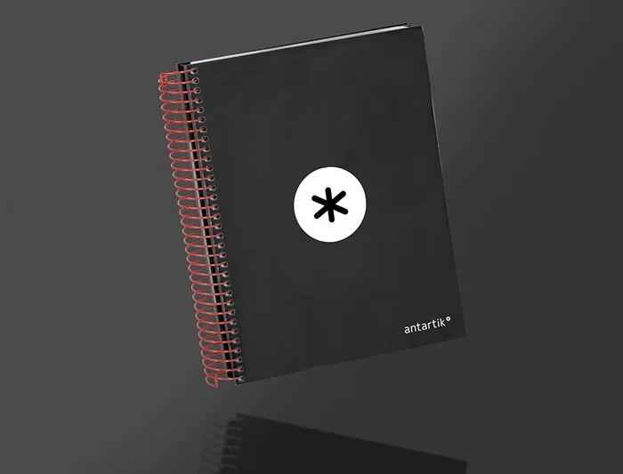 Antartik Cuaderno Espiral A5 Micro Tapa Forrada 120 Hojas 90g Liso Negro con Bandas