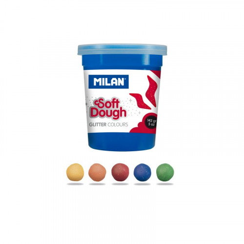 Milan 913505G Pasta para modelar 710 g, 5 piezas Multicolor con purpurina para niños, fácil de modelar Milan 913505G Pasta para modelar 710 g, 5 piezas Multicolor con purpurina para niños, fácil de modelar
