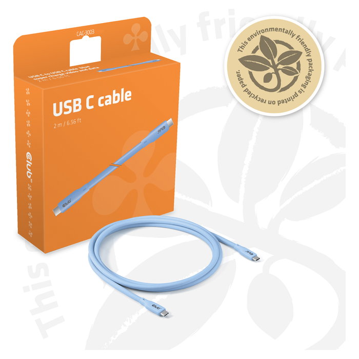 Club 3D CAC-3003 Cable USB-C 2m 240W 20Gbps Azul Club 3D CAC-3003 Cable USB-C 2m 240W 20Gbps Azul