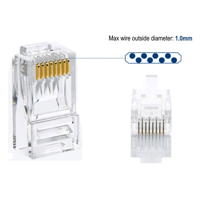 EWENT Conector Modular RJ45 Cat6 U/UTP para Cable de Red - 100 unidades
