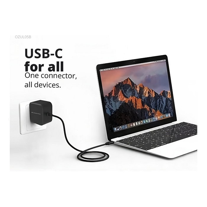 Conceptronic OZUL05BE Cargador GaN 100W USB-C con cable integrado