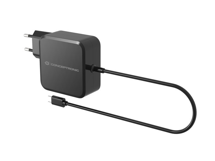 Conceptronic OZUL05BE Cargador GaN 100W USB-C con cable integrado