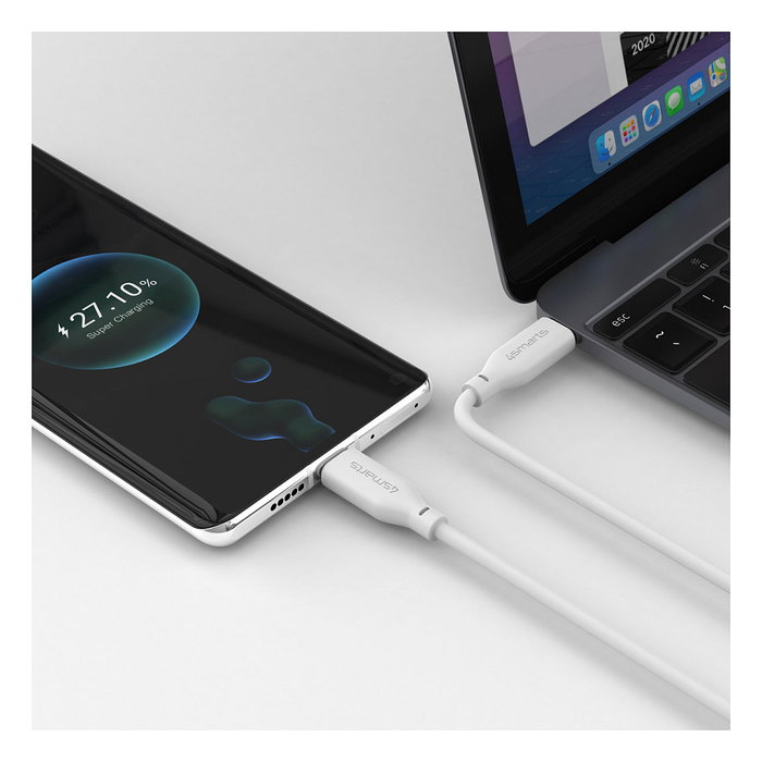 4smarts Cable USB-C a USB-C Silikon High Flex 60W 1.5m Blanco 468761