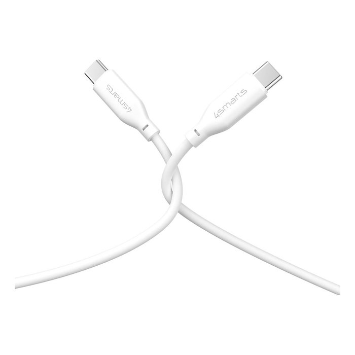 4smarts Cable USB-C a USB-C Silikon High Flex 60W 1.5m Blanco 468761
