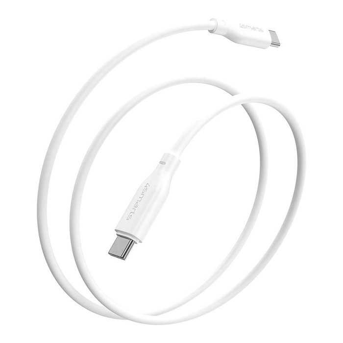 4smarts Cable USB-C a USB-C Silikon High Flex 60W 1.5m Blanco 468761