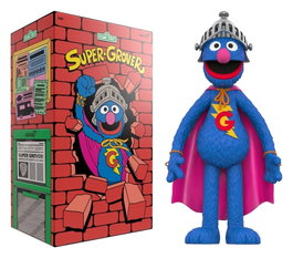 Super7 Plaza Sésamo Figura Supersize Vinyl - Super Grover 36 cm