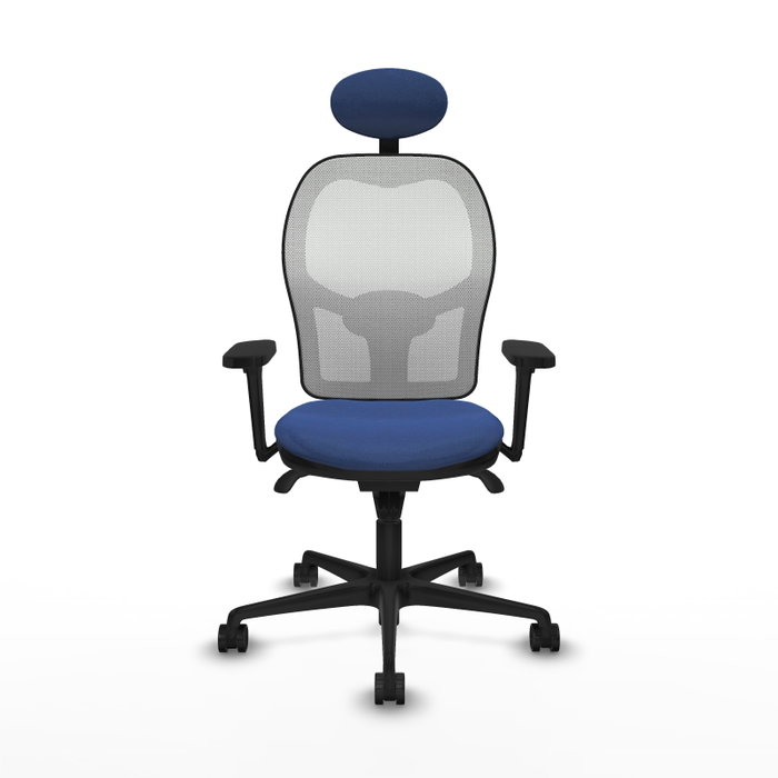 PIQUERAS Y CRESPO Silla de oficina Jorquera con mecanismo sincro, Azul marino y Blanco PIQUERAS Y CRESPO Silla de oficina Jorquera con mecanismo sincro, Azul marino y Blanco