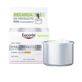 Eucerin HYALURON FILLER Crema de Día Antienvejecimiento con Ácido Hialurónico y SPF30, Recarga 50 ml