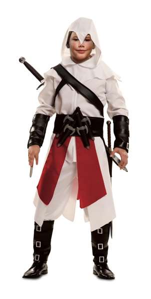 My Other Me Disfraz Asesino Blanco Talla 5-6 Años Incluye Capucha, Camisa, Pantalón, Faldón, Bandolera, Cinturón, Brazalete y Espinillera My Other Me Disfraz Asesino Blanco Talla 5-6 Años Incluye Capucha, Camisa, Pantalón, Faldón, Bandolera, Cinturón, Brazalete y Espinillera