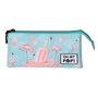 Oh My Pop Estuche Portatodo Triple Ice Flamingo Turquesa