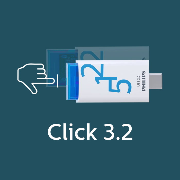 Philips STICK USB 3.2 512GB Click Series Gen 1 USB-C Philips STICK USB 3.2 512GB Click Series Gen 1 USB-C