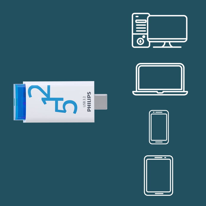 Philips STICK USB 3.2 512GB Click Series Gen 1 USB-C Philips STICK USB 3.2 512GB Click Series Gen 1 USB-C
