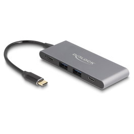 DeLOCK Concentrador de 4 puertos USB Type-C con 2 x USB Tipo-A y 2 x USB Tipo-C 10 Gbps